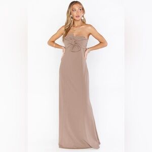 Show Me Your Mumu Harper Gown in Dune Stretch, Size Medium